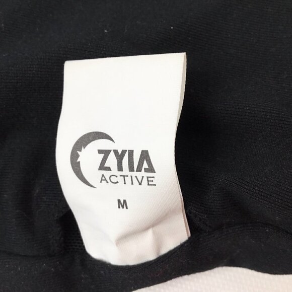 Zyia Active Flower Power Sports Bra Size M Black Floral High Neck Removable Pads - Picture 8 of 9